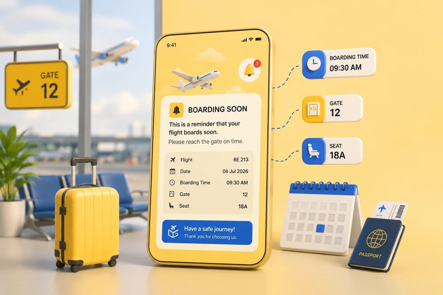 RCS Flight Booking card visualization