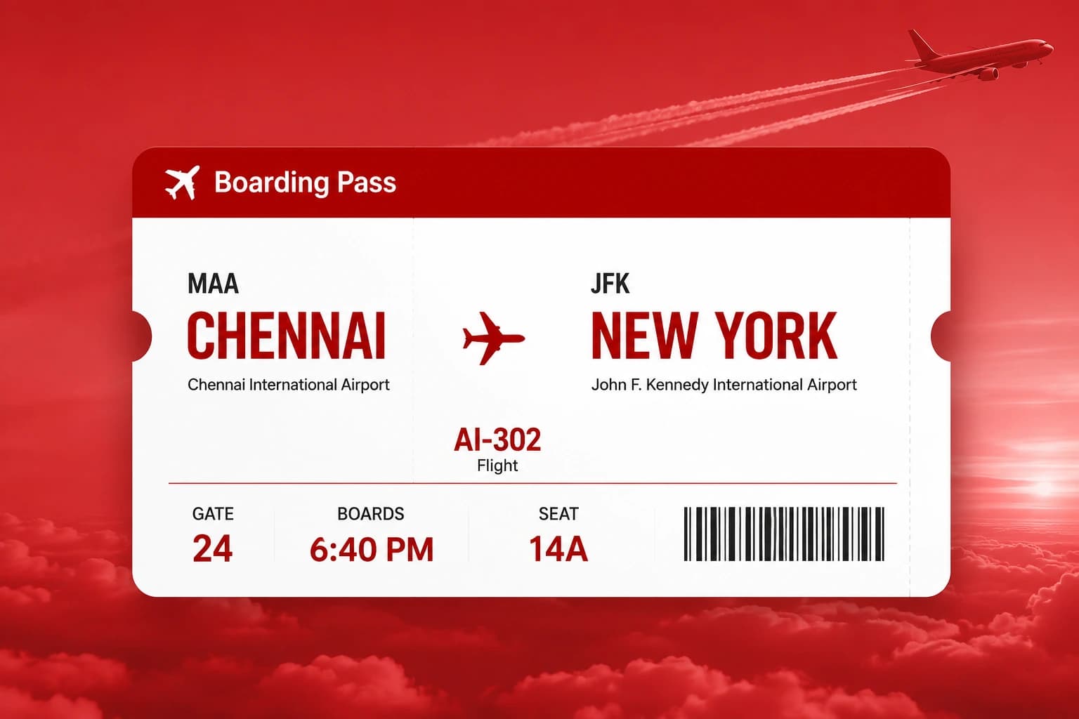 RCS Flight boarding pass preview