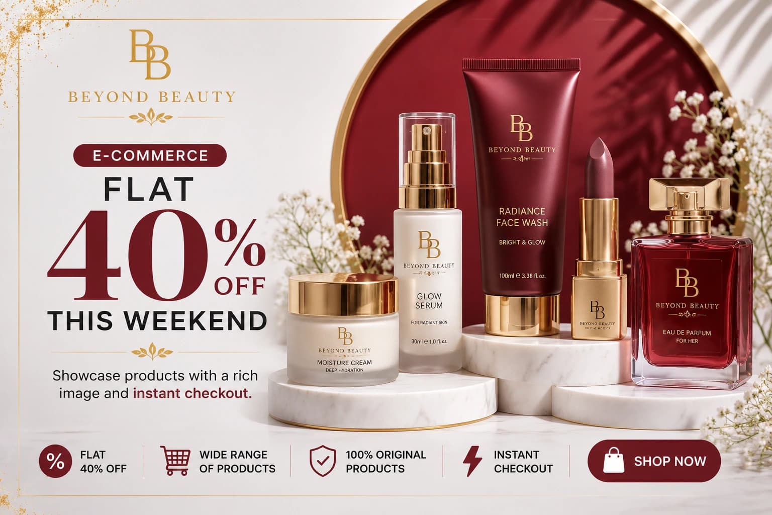 RCS E-commerce cosmetics discount banner