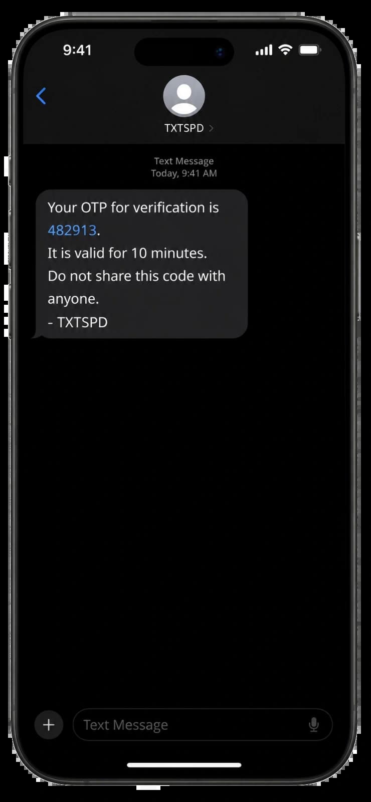 OTP Authentication via SMS